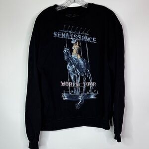 Beyonce Renaissance World Tour Black Crewneck Sweatshirt Size Large